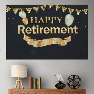 2Size Happy Retirement Photography Background Backdrop Smoot