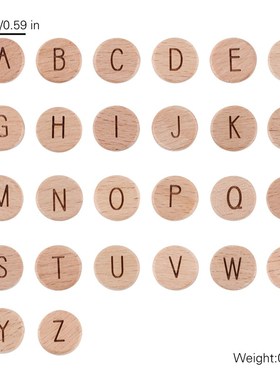 Bopoobo 30pc Wooden Beads Alphabet English Food Grade Rodent