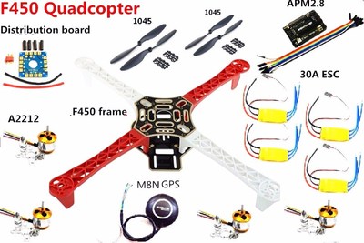 F450 450 Quadcopter MultiCopter Frame kit APM 2.8 w/ 6M/ 7M/