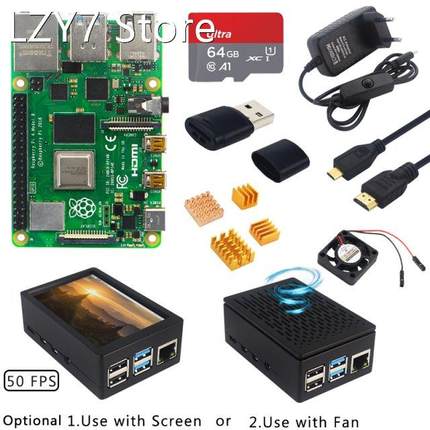 Raspberry Pi 4 Model B Kit 2 4 8 GB RAM 64GB TF Card Case He