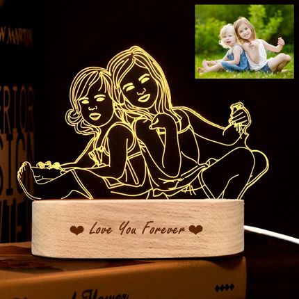 Photo Customized 3D Night Light USB DIY Night Lamp Custom Ni
