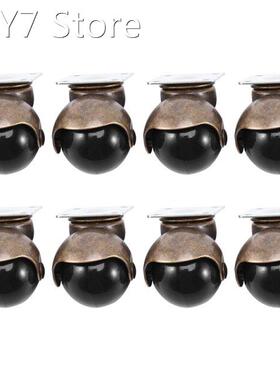 8 Pack Swivel Top Plate Hooded Ball Caster Wheels, Antique B
