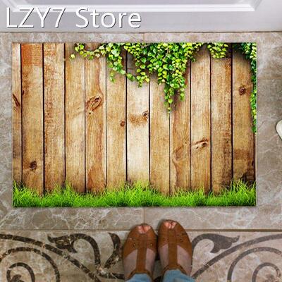 Wood Printed Floor Mats Modern Hallway Carpet Runner Non-Sli
