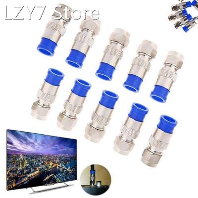 10Pcs RG6 RG59 F Compression Connectors Coaxial Coax Cable F