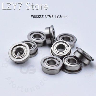 Flange 10pcs F683ZZ 3*7(8.1)*3(mm) Free shipping chrome ste