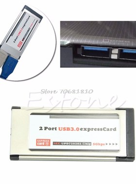 NEW 2 Port USB 3.0 Express Card ExpressCard 34mm/54mm Hidden
