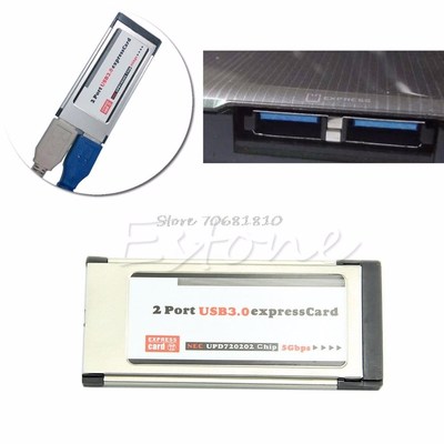 NEW 2 Port USB 3.0 Express Card ExpressCard 34mm/54mm Hidden