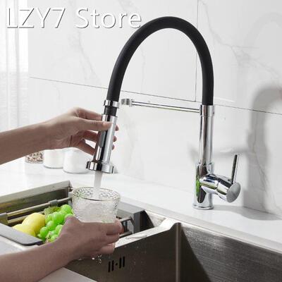 Kitchen Tap Deck Mounted Mixer Tap 360 Degree Swivel Tap Pul