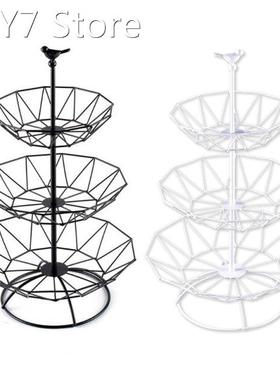 2022 New 3 Tier Fruit Baskets Metal Wire Fruit Bowl Snacks C