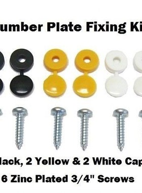 New High Quality 6Pcs Car Number Plate Fixing Fitting Kit Co