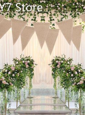 10M 48 Flags Vintage Jute Burlap Bunting Banners Wall Hangin