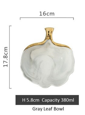 Glod Marble Ceramic Dinner Plate Dish Soup Rice Bowl Soup Sa