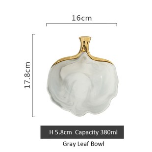 Glod Marble Ceramic Dinner Plate Dish Soup Rice Bowl Soup Sa