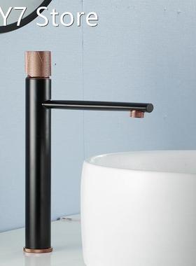 Basin Sink Tap Black Single Lever Hot Cold Water Tap Bathroo