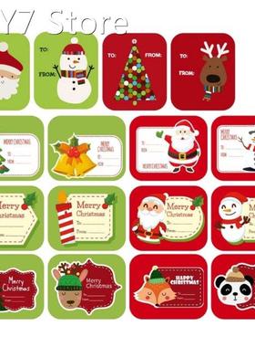2022 New 100pcs Merry Christmas Stickers Writable Name Tags