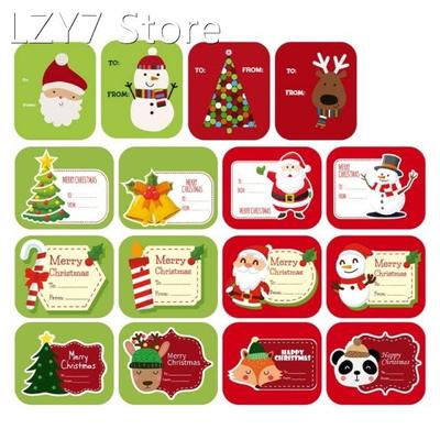 2022 New 100pcs Merry Christmas Stickers Writable Name Tags