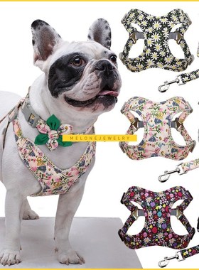 3pcs Dog Collar Harness Leash Set Nylon Dogs Vest Harnesses