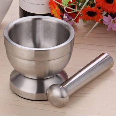 Stainless Steel Mortar and Pestle Kitchen Garlic Pugging Pot