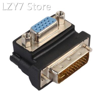 DVI-I 24+5 Male to VGA 15 Pin Female 90 Degree Right Angle C