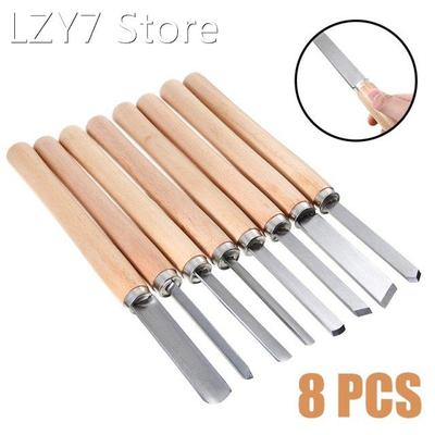 8Pcs/Set Wood Carving Chisel 120mm Wood Turning Lathe Tools