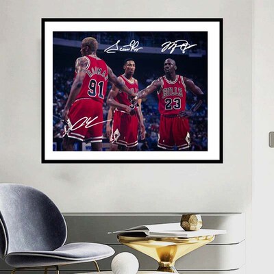 Bulls Big Three Michael Jordan Pippen Rodman Classic Poster