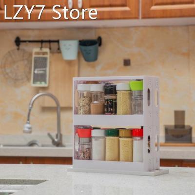 Rotating Kitchen Storage Rack Multi-Function Foldable Season