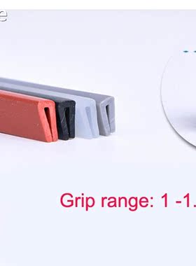 1 Meter Translucent Red Gray Black Silicone Rubber U Sealing