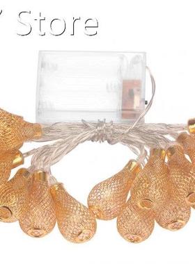 20LED Lantern Lanterns Gold Silver Ironwork Hollow Drops Lan