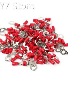 100PCS RV1.25-6 Red 22-16 AWG 0.5-1.5mm2 Insulated Ring Term