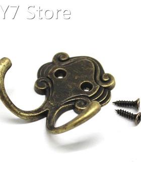 5Pcs Retro Zinc Alloy Double Prongs Clothes Coat Robe Purse