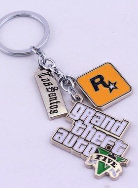 Game PS4 GTA 5 Grand Theft Auto 5 Keychain Key Chain For Men