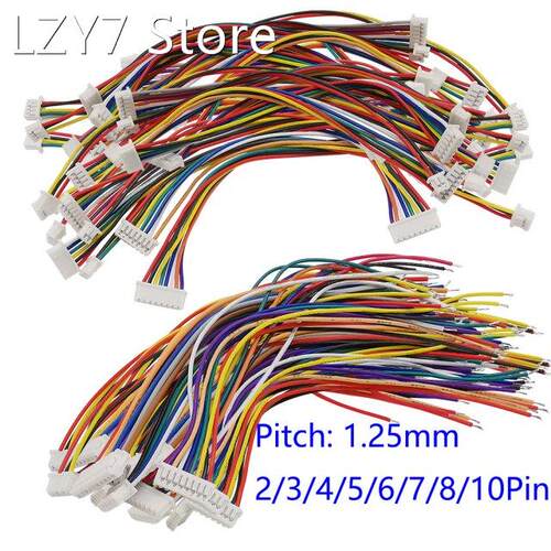 10Pcs JST 1.25mm Single/Double Head Wire Cable Connector Mic