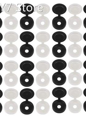 500 Packs Hinged Screw Caps Plastic Fold Screw Covers Washer