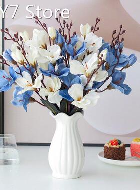 Artificial Magnolia Flower Silk Flowers 5 Branches Faux Flow