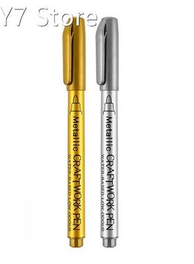 1pcs Silver Gold DIY Metallic Craftwork Pen Waterproof Stude