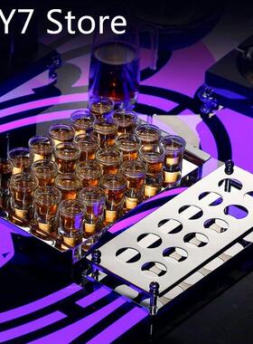 1 set 12 Cups Holder Stainless Steel Bar KTV Liquor Glass Sm