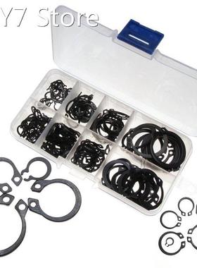 160PCS External Retaining Black Ring Set Carbon Steel M6/M8/