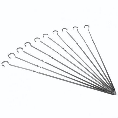 10Pcs Barbecue Grilling Stainless Steel BBQ Skewers Barbecue