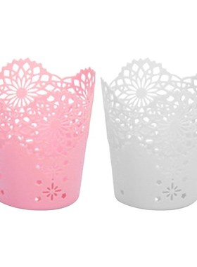 2Pcs Pen Holder Round Plastic Brush Pencil Storage Organiser