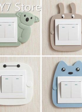 1pc Cute Cartoon Animals Luminous Switch Panel Sticker Fluor
