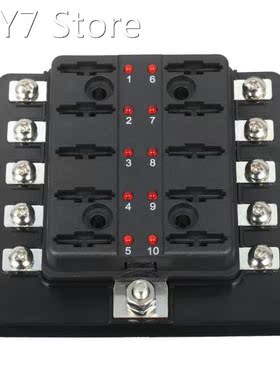 10 Way Blade Fuse Box with LED Indicator Fuse Block for Car