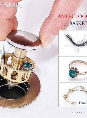 Stainless Steel Push-Type Bounce Core Basin Pop-up Drain Fil