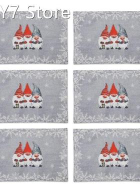 2022 New 6pcs Gnome Swedish Tomte Doll Christmas Placemats T