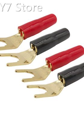 4Pcs Gold-plated U/Y Type Banana Plug Audio Speaker Wire Ban