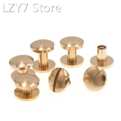 4-20MM 10Pcs Solid Brass plane Button Stud Screw Nail Rivet