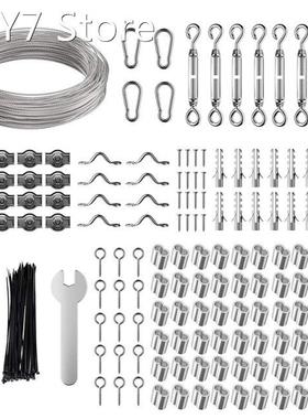 60M Garden Wire Cable Railing String Lights Hanging Kit with