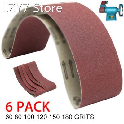 6pcs Set 915*100mm 60/80/100/120/150/180 Grits Aluminum Oxid