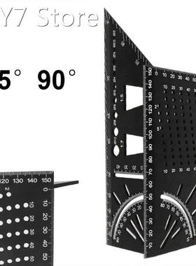 45 90 Aluminum Alloy Multifunctional Angle Ruler Crossing An