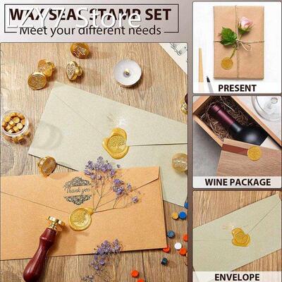 1 Set Sealing Wax set Seal beans Stamp Beads for vintage cra