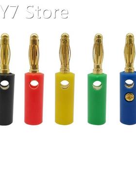 5/10Pcs 4mm Screw Audio Speaker Plug Gold Plated Banana Conn